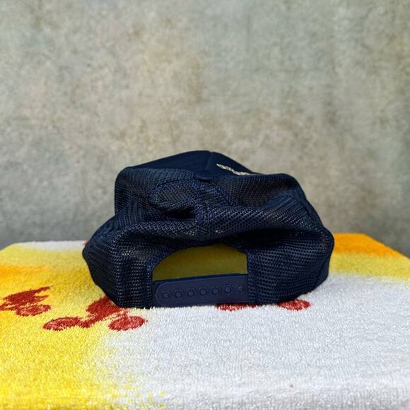 Vintage 80s Nasa Kennedy Space Station Trucker Hat One Size Mesh Back Navy USA - Picture 8 of 8